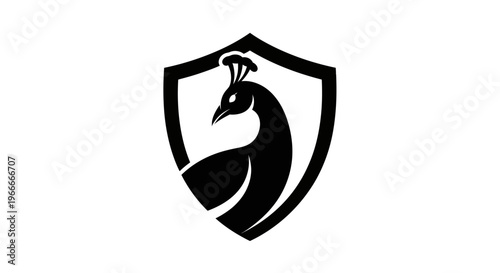 Elegant peacock emblem vector illustration for branding and design