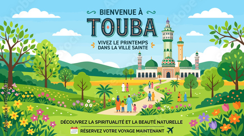 Welcome to Touba Cityscape with Mosque and Visitors