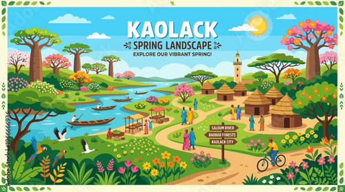 Kaolack Spring Landscape Explore Vibrant Spring in the African Countryside