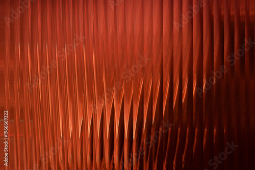 A close-up view of a reddish-brown pleated material illustration