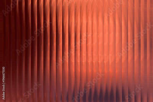 A close-up view of a reddish-brown metallic surface with vertical lines illustration