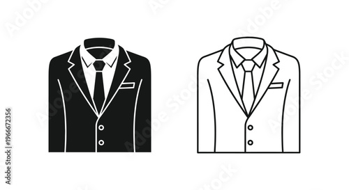 a black and white illustration of two business jackets Vector
