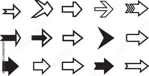 Free Download Collection of various black and white arrow icons symbols - GFXLoad