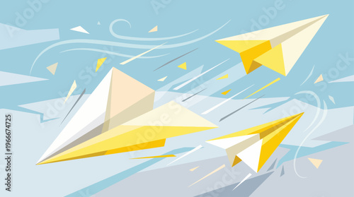 Geometric Folding Paper Shuttle Vector