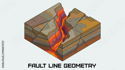 Geometric Fault Line Earth Rift Vector