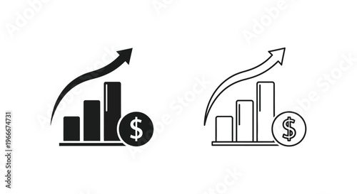 financial growth and investment icons with dollar symbol Vector