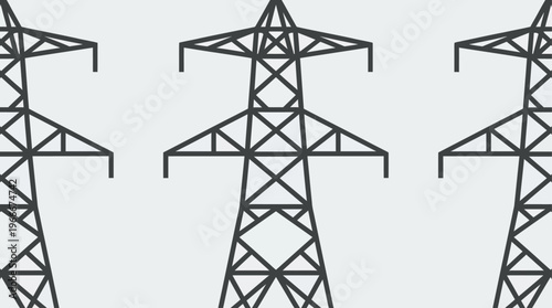 Symmetrical Industrial Power Pylon Grid Vector