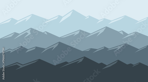 Minimalist Layered Mountain Ridges Vector