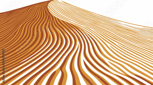 Minimalist Ribbed Desert Sand Dune Vector