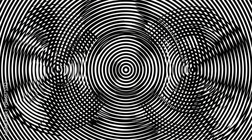 Black and White Moire Interference Vector