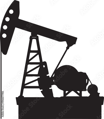 Silhouette of an oil pump jack