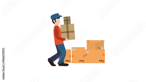 man carrying boxes