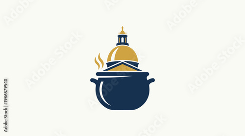 Capitol Building in a Cooking Pot Logo Design