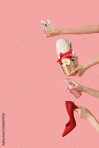 Female hands with spa suppl...