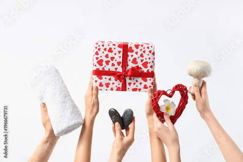 Female hands with gift and ...