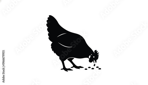 Black silhouette of a chicken dropping poop