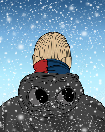 ultras casual hooligan football fans in the winter sticker logo vector design