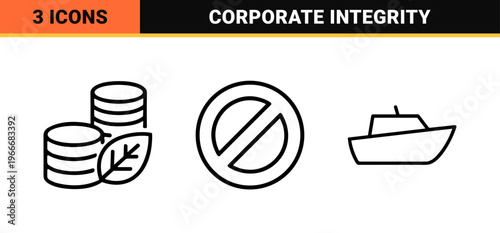 Business Ethics and Corporate Governance Minimalist Monoline Geometric Line Art for Compliance and Moral Principles