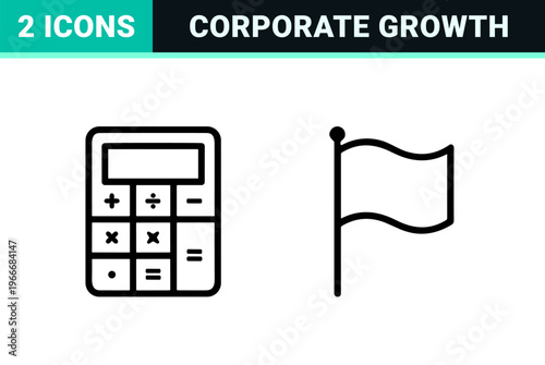 Business Growth and Financial Analytics Minimalist Monoline Geometric Line Art Symbols for Corporate Reporting and Data Visualization