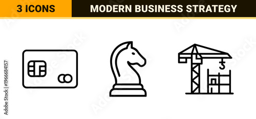 Corporate Business and Global Finance Management Strategy Minimalist Monoline Geometric Line Art Professional Digital Marketing Symbols