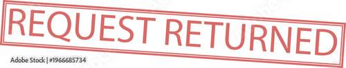 Request Returned text in red frame on white background, conceptual business signage