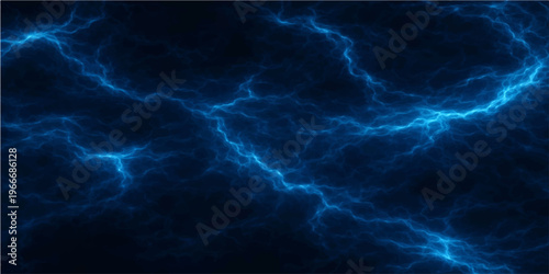 Electric blue lightning strikes across a dark sky, creating an electrifying and awe-inspiring spectacle of nature's power. 
