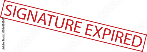 Signature Expired red rubber stamp text isolated on white background