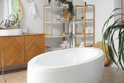 Bathtub and houseplants in ...