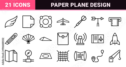 Logistical Aerodynamics and Papercraft Messaging Minimalist Monoline Geometric Line Art for Commercial Interface Design
