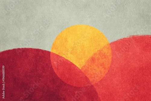 Two red and yellow hearts on a gray background. the hearts are painted in a red yellow and ash colors creating a vibrant and eyecatching piece of art.