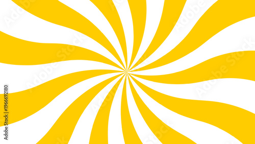 A trendy yellow sunburst vector illustration featuring retro orange rays and a vintage grunge texture on an abstract light sun pattern backdrop