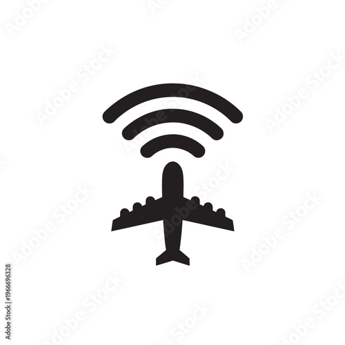 Airplane WiFi Icon Inflight Internet Connectivity Symbol Travel Technology Minimal Vector
