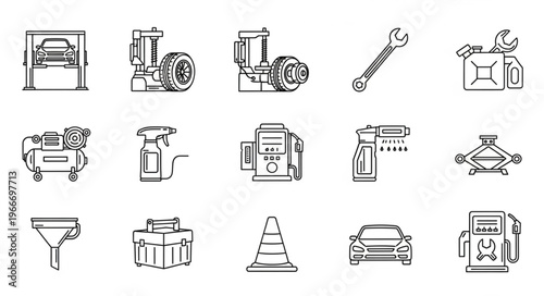 Collection of Car Service and Repair Icons.