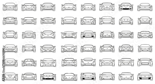 Collection of Car Silhouettes from Different Angles.