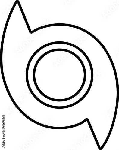 Hurricane cyclone icon in line style featuring storm, typhoon, tornado, whirlwind, vortex and weather synonym elements for disaster alert, climate design and warning graphics