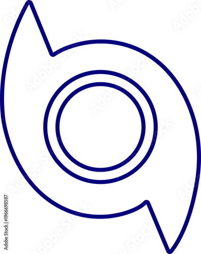 Hurricane cyclone icon in line style featuring storm, typhoon, tornado, whirlwind, vortex and weather synonym elements for disaster alert, climate design and warning graphics