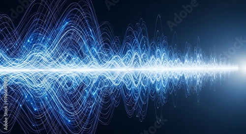 Abstract glowing blue lines dynamic wave pattern for technology and design