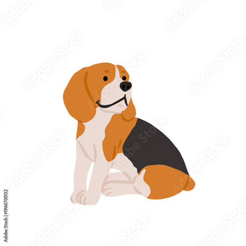 Dog breeds set. Border collie, Australian cattle dog, Basenji, English bulldog, beagle. Cute realistic dogs in different poses. Hand drawn vector illustration