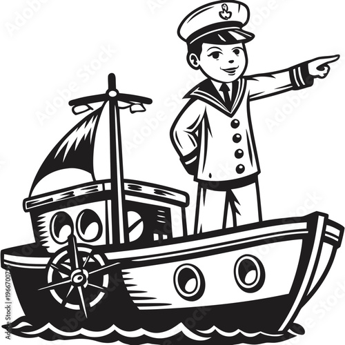 a cartoon illustration of a young boy dressed as a (1)