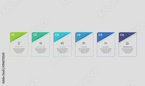 Modern Business Infographic Template with Multiple Steps and Data Visualization Elements