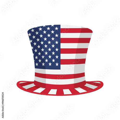 Uncle Sam's iconic top hat adorned with the stars and stripes, a patriotic symbol of American celebration and freedom