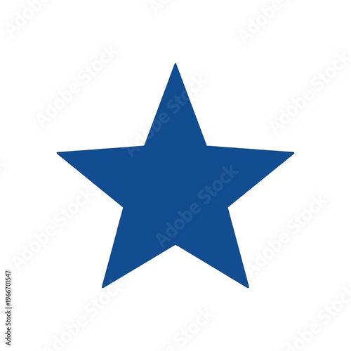 Simple graphic illustration of a vibrant blue five-pointed star, perfect for awards, achievements, or decorative elements in various designs and patriotic themes