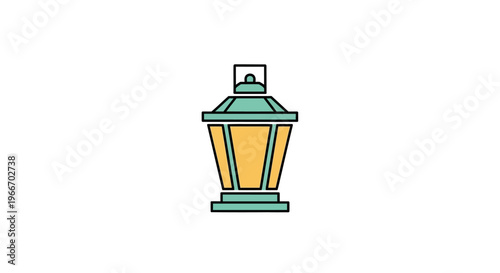 Detailed illustration of an antique or decorative lantern, providing ambient light and charm, on an isolated white background.