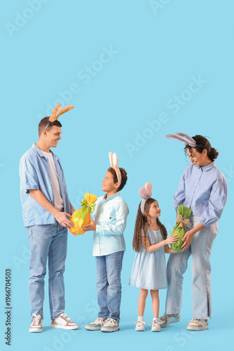Happy family in bunny ears ...