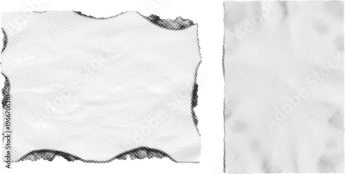 Halftone distressed old paper edge texture, vintage comic pop art style, rough and grainy background for design