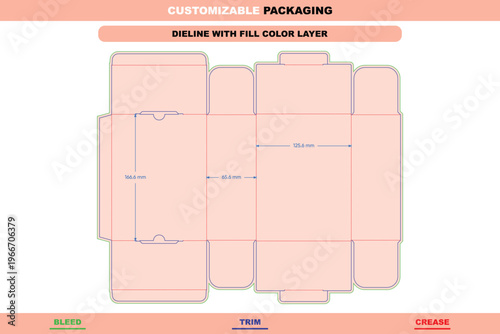 Anti deformation tuck end box packaging template dieline custom dimensions printable product carton editable structural die line sustainable durable folding pack layout design