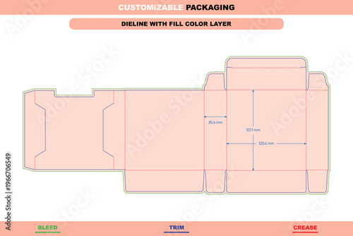 Cardboard divider tuck end box packaging dieline template custom dimensions professional carton editable die line sustainable customizable printable folding pack design
