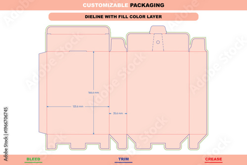 Customizable variations tear line tuck end box packaging dieline template custom dimensions professional editable carton die line durable folding printable production solution pack