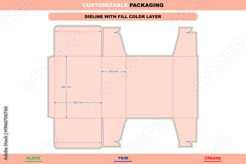 Interlocking buckle tuck end box dieline packaging template custom dimensions printable product carton layout editable structural die line sustainable durable premium folding box design