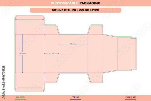 Reverse tuck end box packaging template dieline custom dimensions printable product carton pack editable structural die line sustainable durable folding carton production layout design